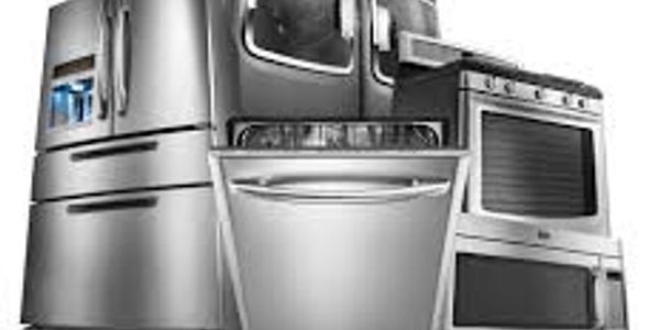 Stainless steel kitchen appliances